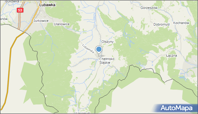 mapa Chełmsko Śląskie, Chełmsko Śląskie na mapie Targeo